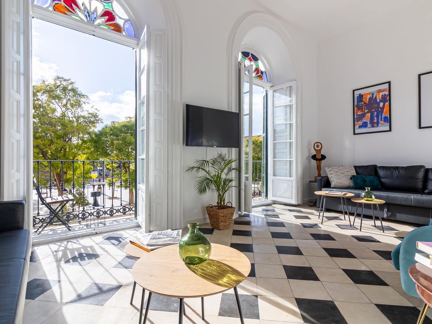 image Malaga Center Flat Balcony Picasso Plaza Merced 0