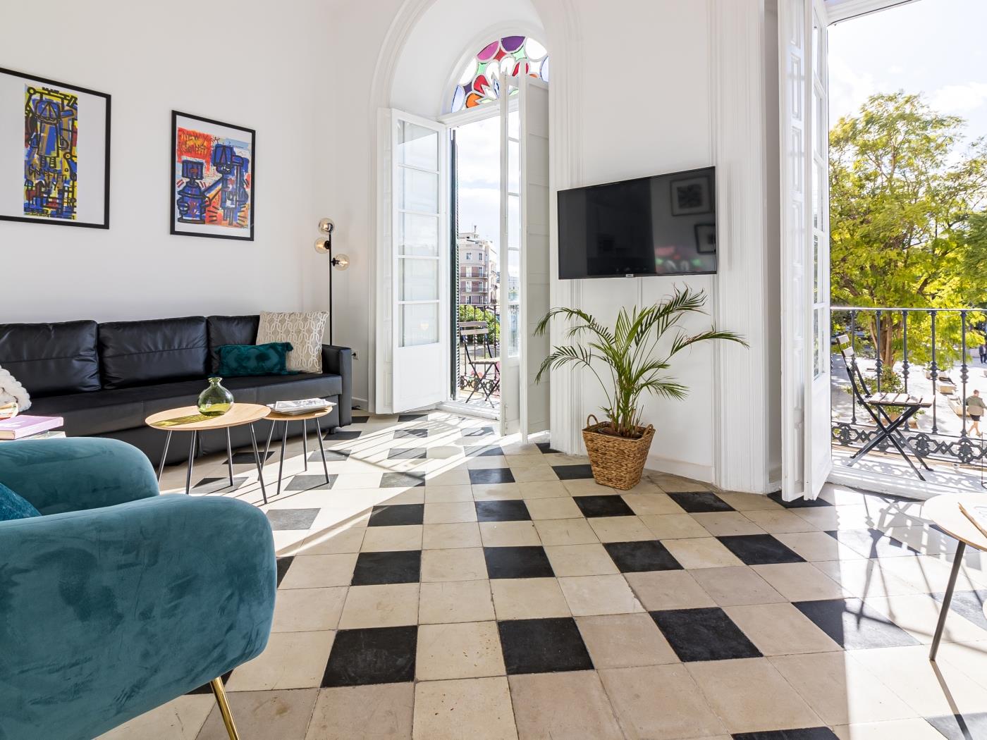 image Malaga Center Flat Balcony Picasso Plaza Merced 1